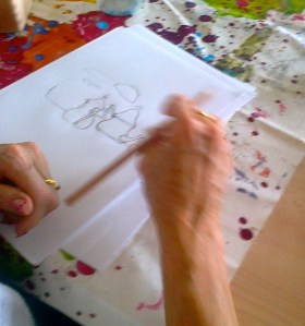 1ère étape de travail : dessin d'observation 